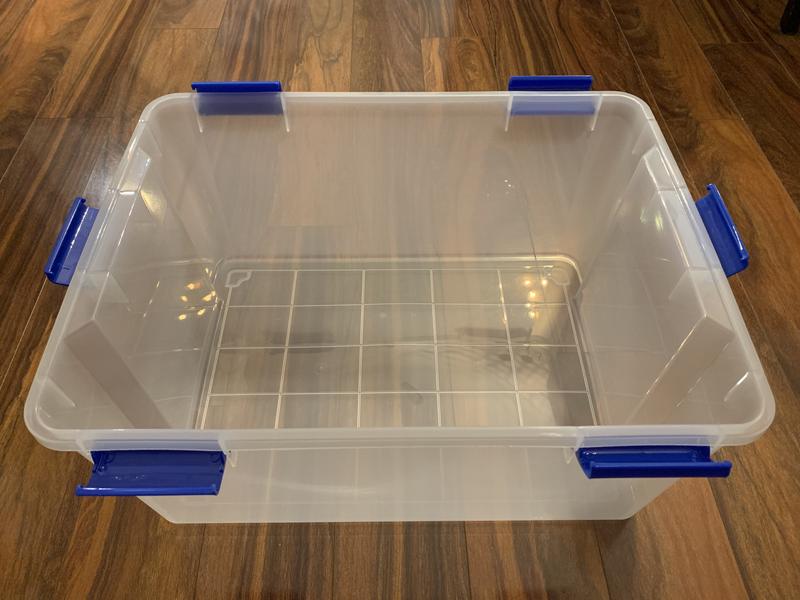 60 qt. Plastic Storage Bin with Lid in Clear (3-pack)