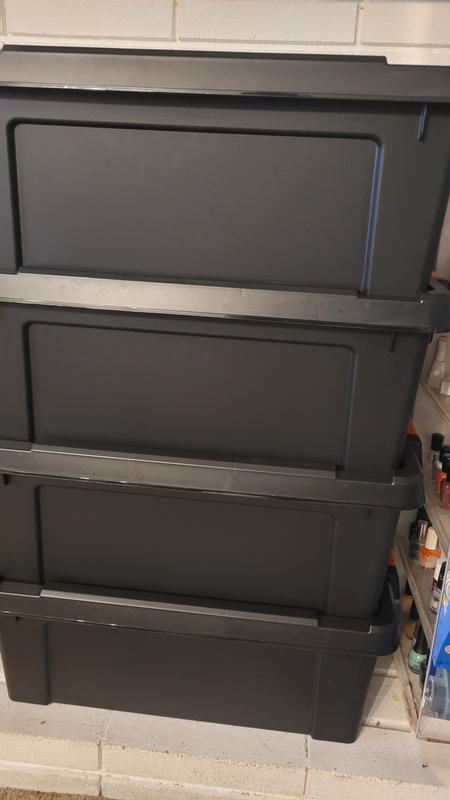 IRIS 76 Qt. Heavy Duty Plastic Storage Box in Black (4-Pack) 500154 - The  Home Depot