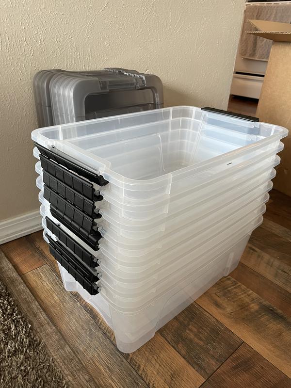 Clear Plastic Storage Bins, 3-Pack