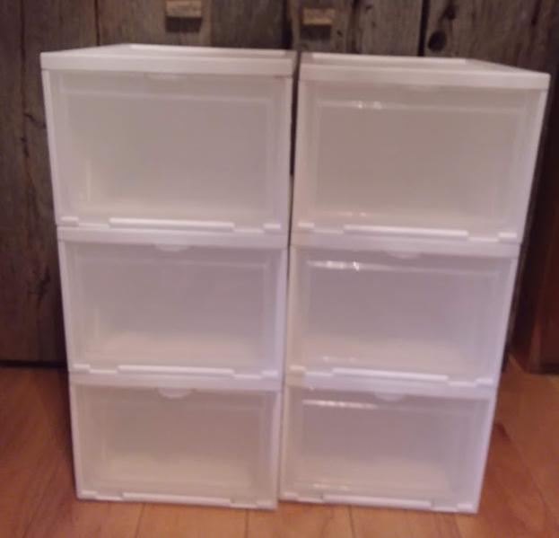 Mainstays Tall Front Entry Stackable Shoe Box, 6 Pack