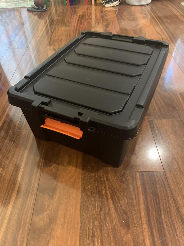 Iris 500215 47 Qt. Heavy Duty Plastic Storage Box in Black