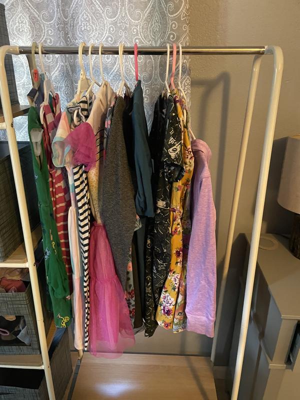 IRIS IRIS Metal Garment Rack with 2 Wooden Shelves Marble 596269 at ...