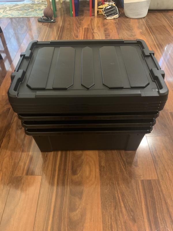 79 Quart Stack & Pull Clear Nesting Black Latching Storage Container [ Part  of 2 ]