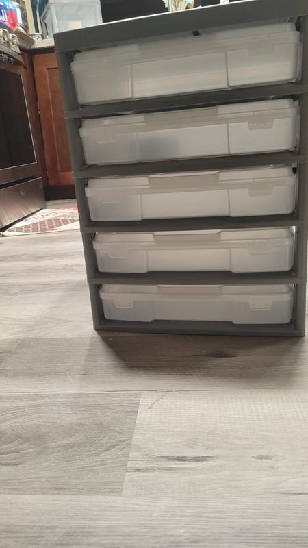 IRIS 4-Drawers Black Rolling Plastic Storage Drawer Cart 33.56-in