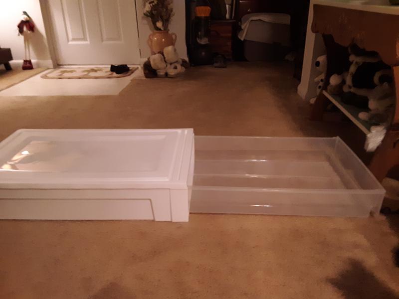 Side view with drawer completely extended