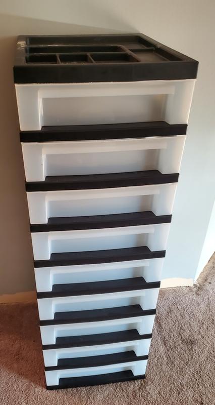 Iris 9 Drawer Storage Cart With Organizer Top Black : Target