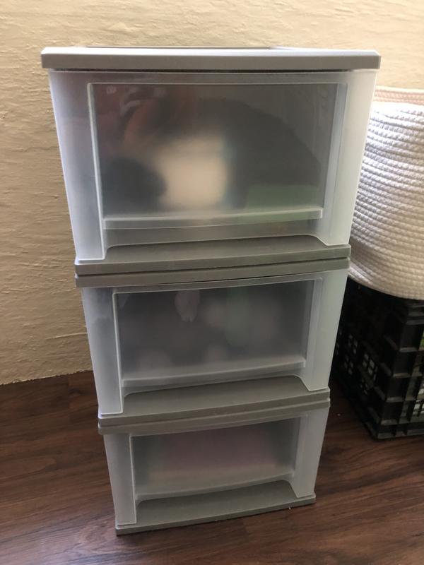 The Container Store Tint Stacking Drawer - Gray - 15-3/4 x 19-3/4 x 8-1/8 H - L (Large)