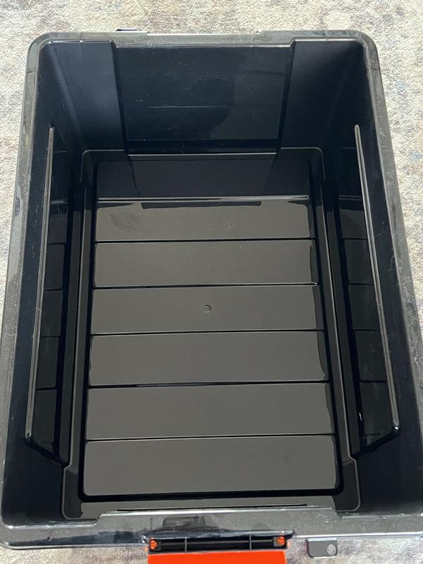 IRIS 47 qt. Heavy Duty Plastic Storage Box in Black with Sturdy
