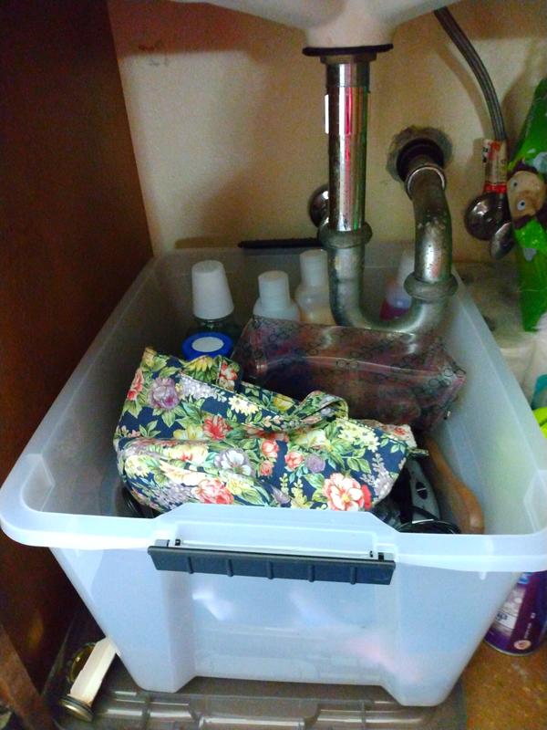 Great for under sink storage or closet storage.