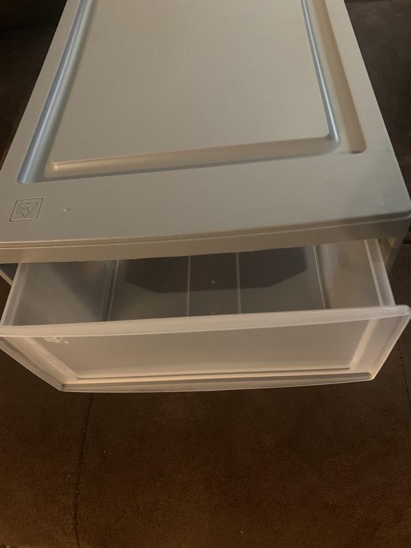 IRIS Gray Stackable Plastic Storage Drawer 5.38-in H x 8.5-in W x