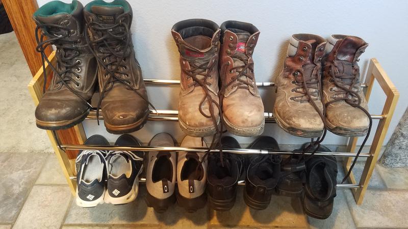 My husband claimed the shoe rack
