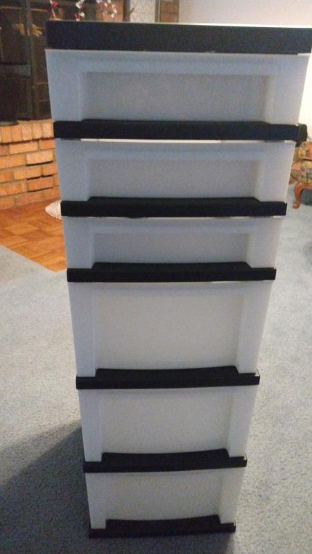 Iris 6 Drawer Storage Cart with Organizer Top black/pearl