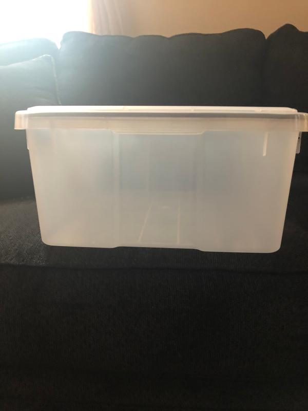 IRIS 6 Qt. WeatherPro Clear Plastic Storage Box in Lid Blue 500198 - The  Home Depot