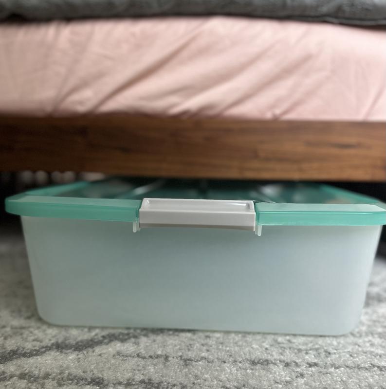 Stored under low profile bed