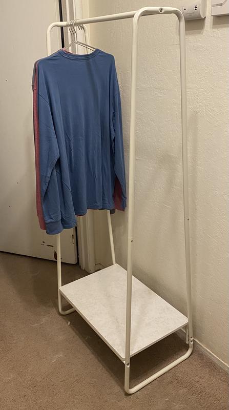 IRIS Metal Garment Rack with 1 Wooden Shelf Marble