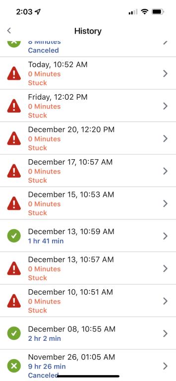 Most cleaning runs fail immediately
