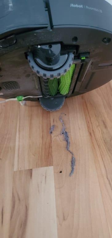 Accumulated lint under the roller.