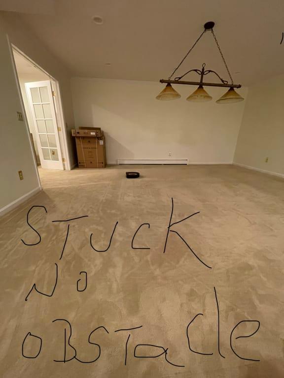 Error message: stuck in obstacle. No obstacle near it.