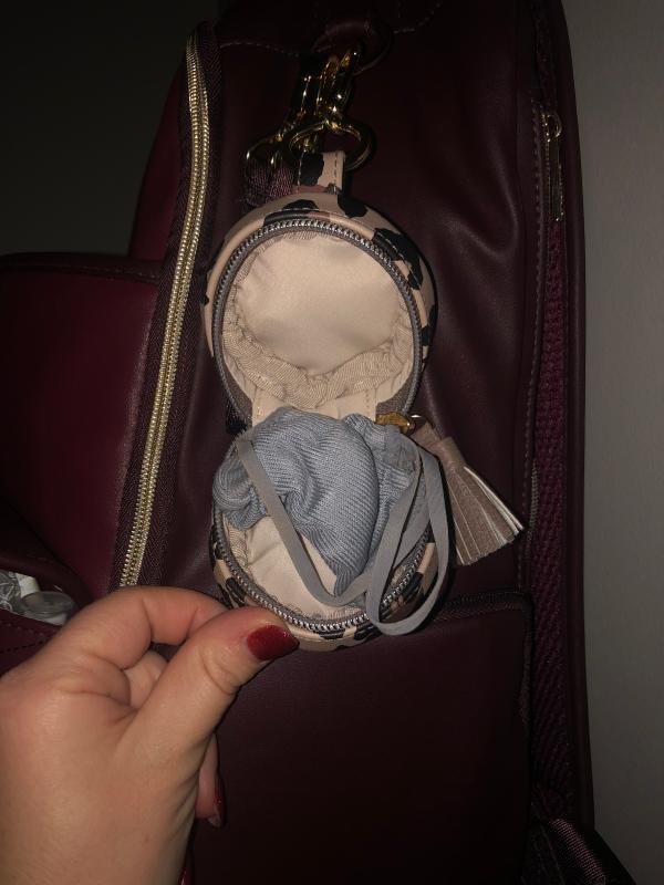 Serves as a mask holder for me right now, The leopard print is perfect with my merlot bag