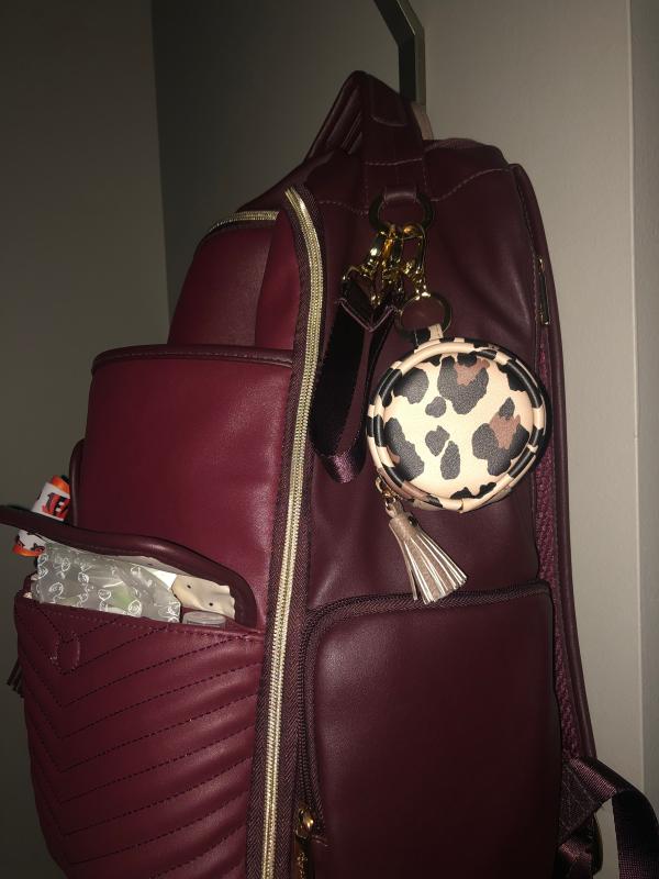 Serves as a mask holder for me right now, The leopard print is perfect with my merlot bag