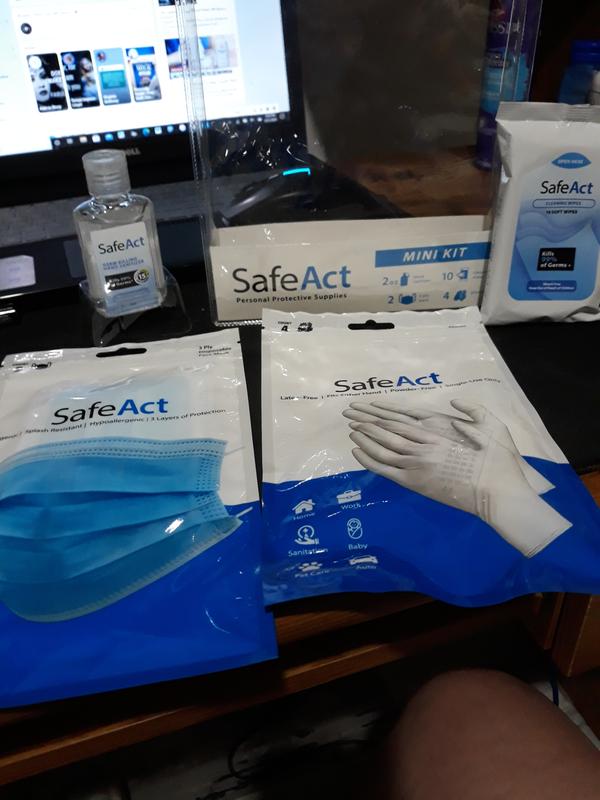 SafeAct Personal Protective Mini Supplies Kit including mask, SAKM-42-MINI