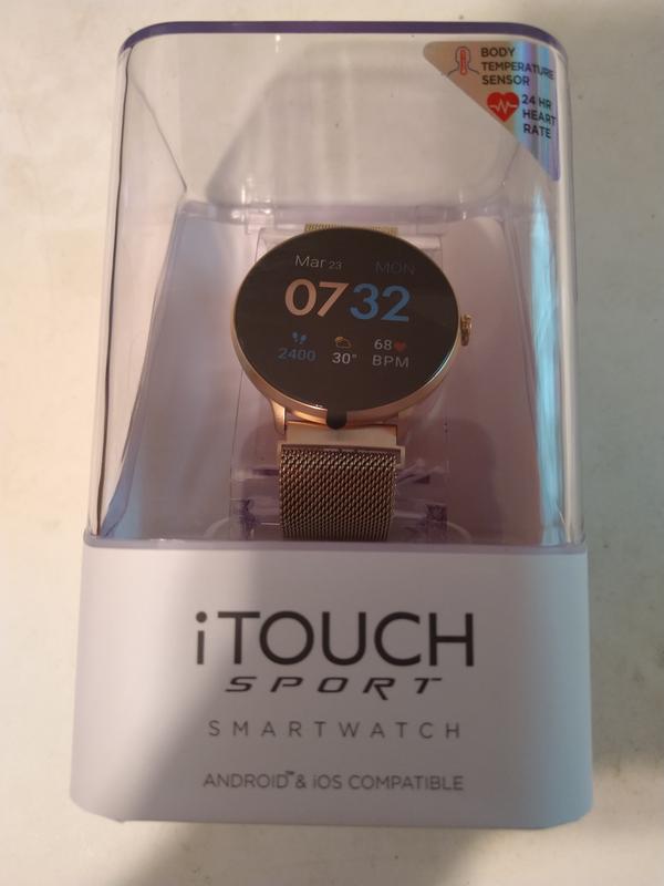 iTouch Sport Unisex Rose Gold-Tone Mesh Bracelet Smartwatch