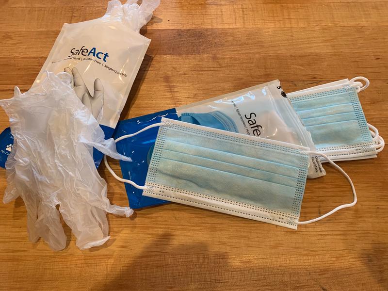 Safe Act Essential Kit gloves and masks.