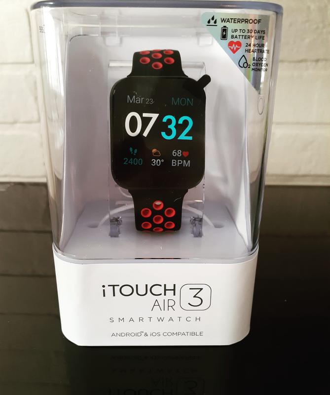 iTouch Air 3 44mm Extra Interchangeable Strap Black SIlicone