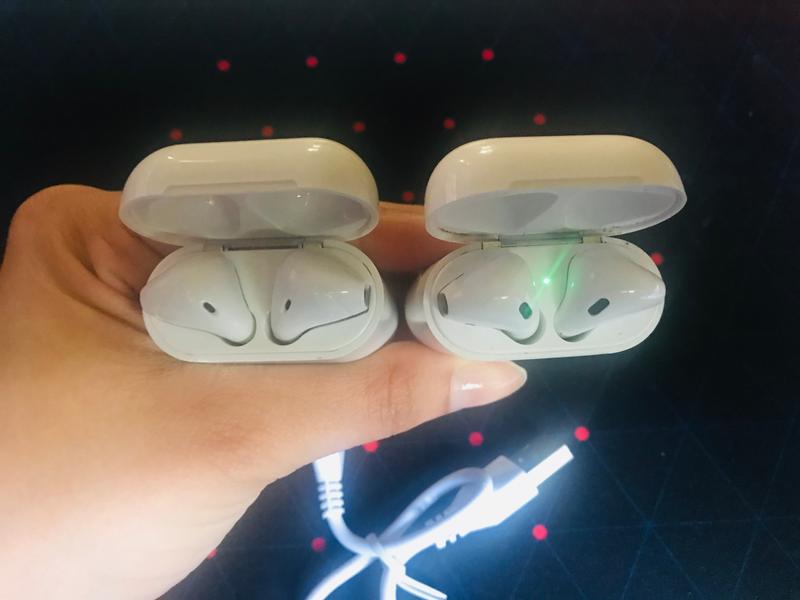 The one with the green light is the apple’s brand