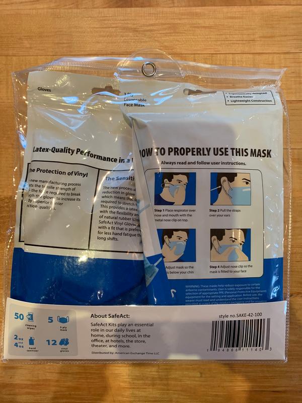 Safe Act Essential Kit still in the packaging (back view).