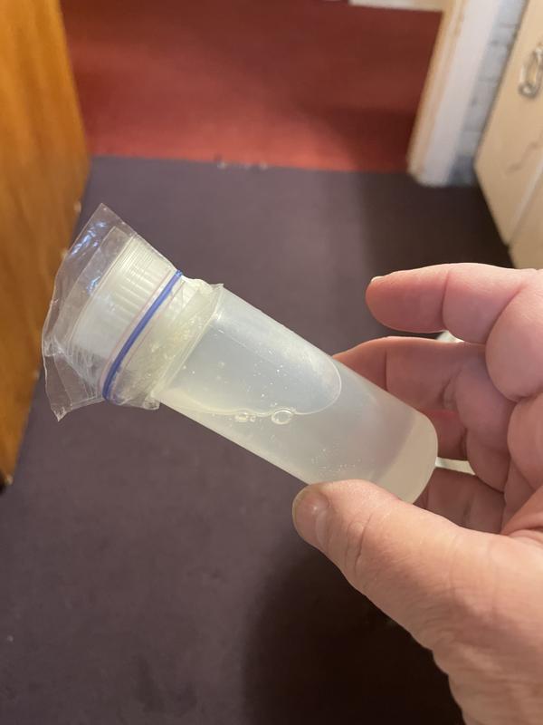 I have my travel bottle as proof that it was thicker