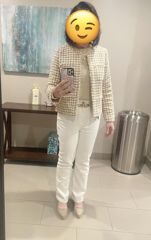 Taupe/Off_White Solid Martha Tweed Jacket | Women's Jackets