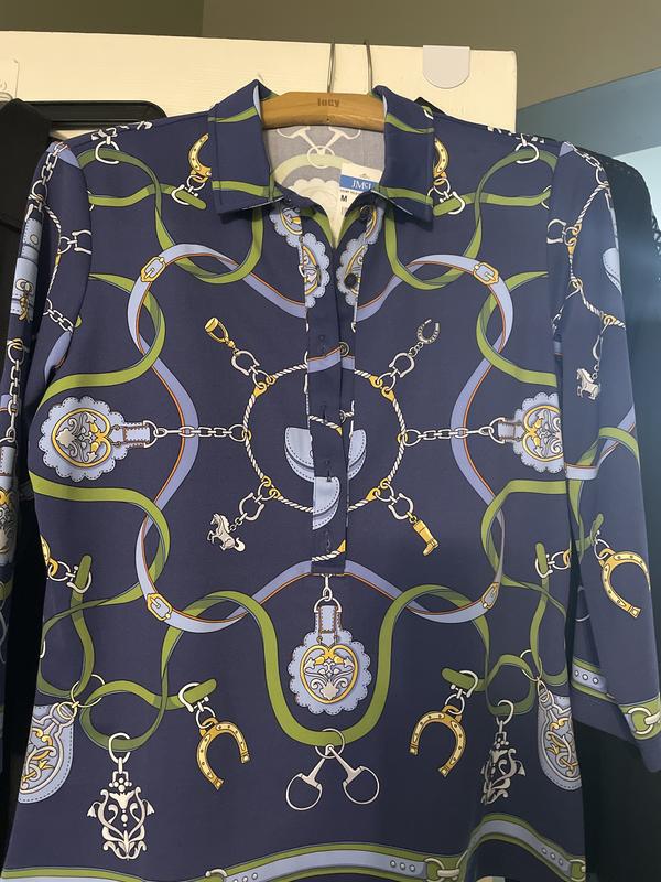 Navy/Green/Blue Fairfax Crest Court 3/4 Sleeve Polo