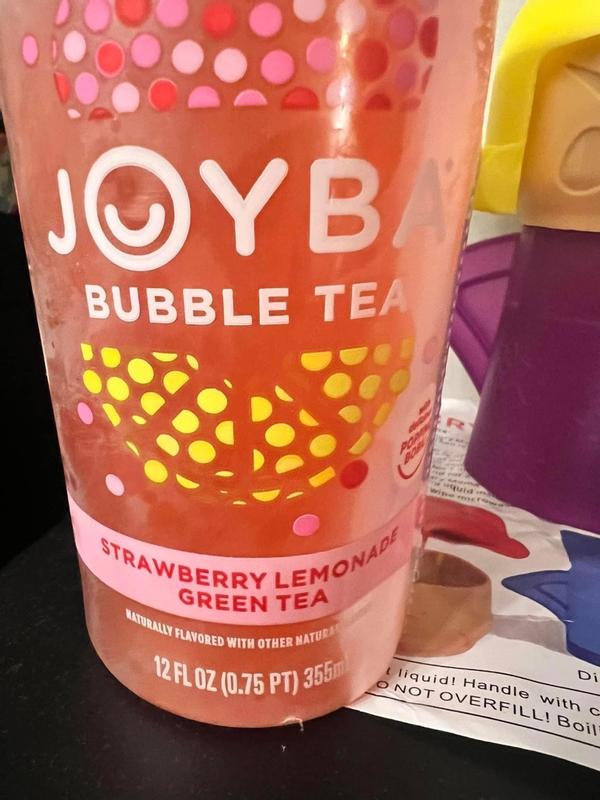 Joyba Bubble Tea 4 cups, 3 Flavors (Strawberry Lemonade, Mango Passion  Fruit Green Tea, Rasberry Dragon Fruit Black Tea) 12 fl oz each 