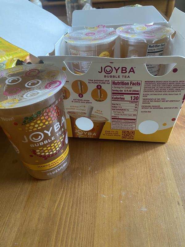 JOYBA Mango Passion Fruit Green Bubble Tea - 4pk/12 fl oz Cups