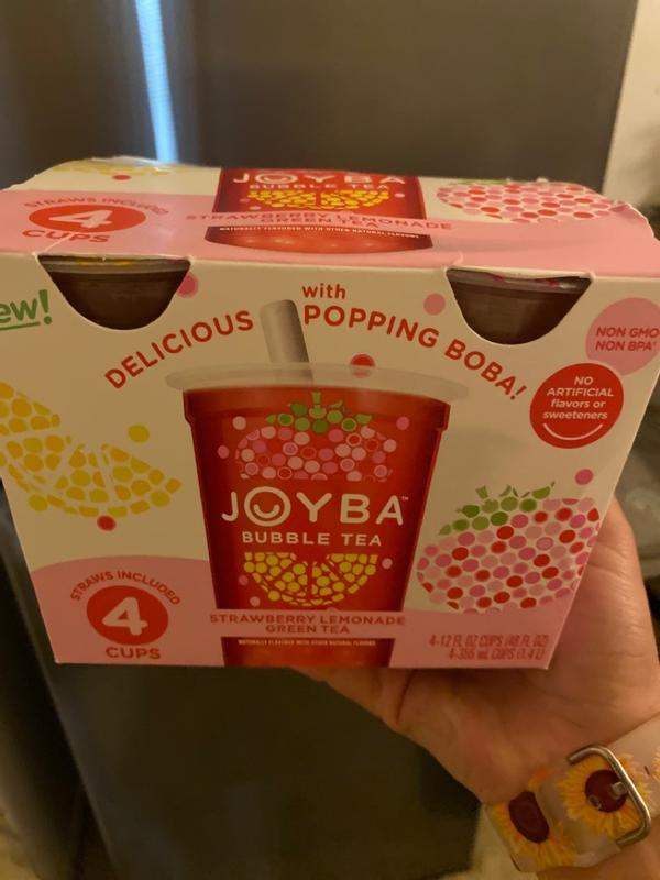 JOYBA Strawberry Lemonade Green Bubble Tea - 4pk/12 fl oz Cups