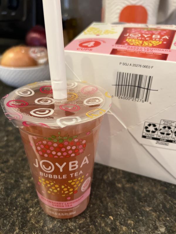 Joyba Bubble Tea 4 cups, 3 Flavors (Strawberry Lemonade, Mango Passion  Fruit Green Tea, Rasberry Dragon Fruit Black Tea) 12 fl oz each 