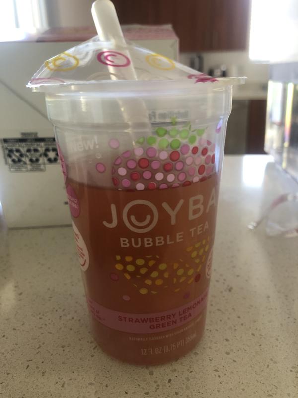 Joyba Bubble Tea 4 cups, 3 Flavors (Strawberry Lemonade, Mango Passion  Fruit Green Tea, Rasberry Dragon Fruit Black Tea) 12 fl oz each 