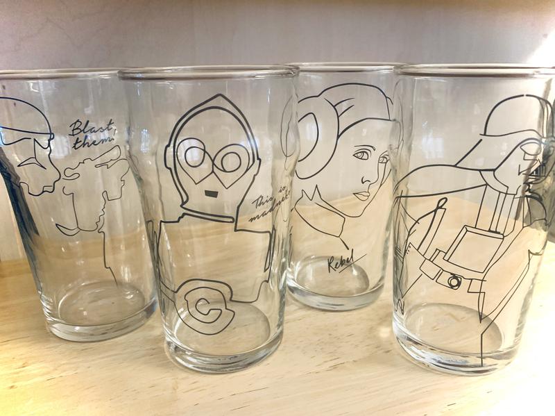 JoyJolt, Star Wars Striking Sketch Characters Pint Mug, Set of 4