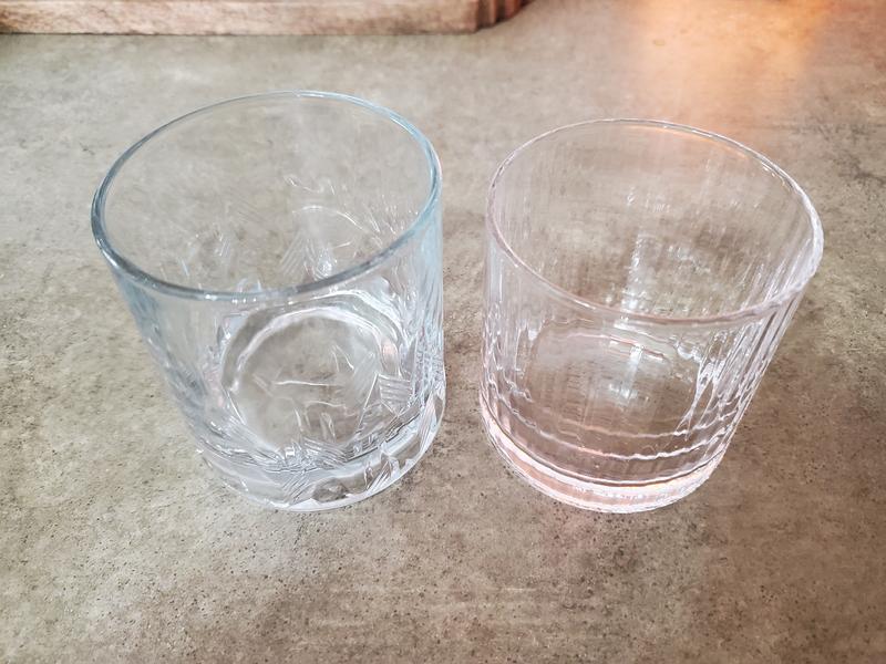 Elle on right, free cup from gift set on left