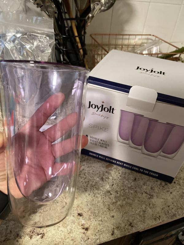 JoyJolt Spike 13.5-fl oz Glass Amber Goblet Set of: 4 in the Drinkware  department at
