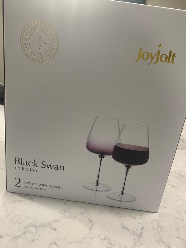 JoyJolt, Black Swan , Crystal Glassware , Collection, Set of 4