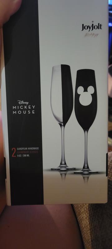 Disney Luxury Mickey Mouse Crystal Double Old Fashion Glass - 12 oz - Set of 2