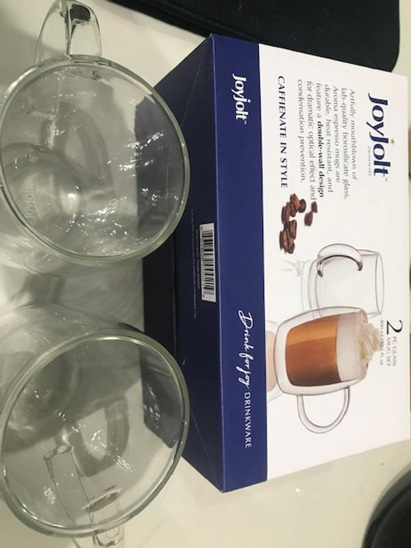 JoyJolt Pivot 13.5 oz. Clear Borosilicate Glass Double Wall Coffee/Tea Mug  (Set of 4) MPI20233 - The Home Depot