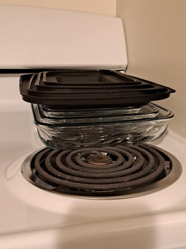 JoyJolt Glass Oven Bakeware Containers w/ Silicone Lids Set 