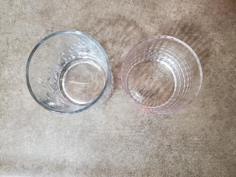 Elle on right, free cup from gift set on left