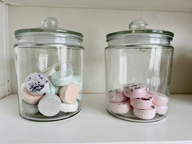 JoyJolt Glass Cookie Jar Food Storage - Set of 2