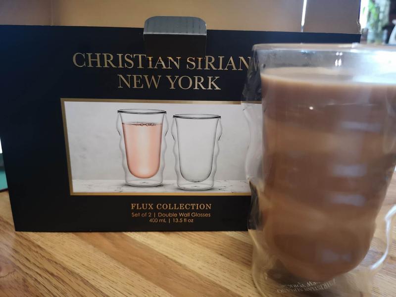 JoyJolt Christian Siriano Flux Double Wall Drinking Glass - 13.5 Oz