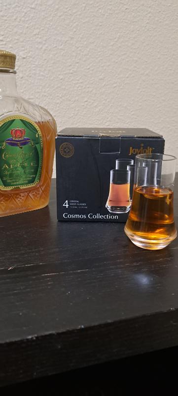JoyJolt Cosmos Shot Glasses paired with Apple Crown Royal