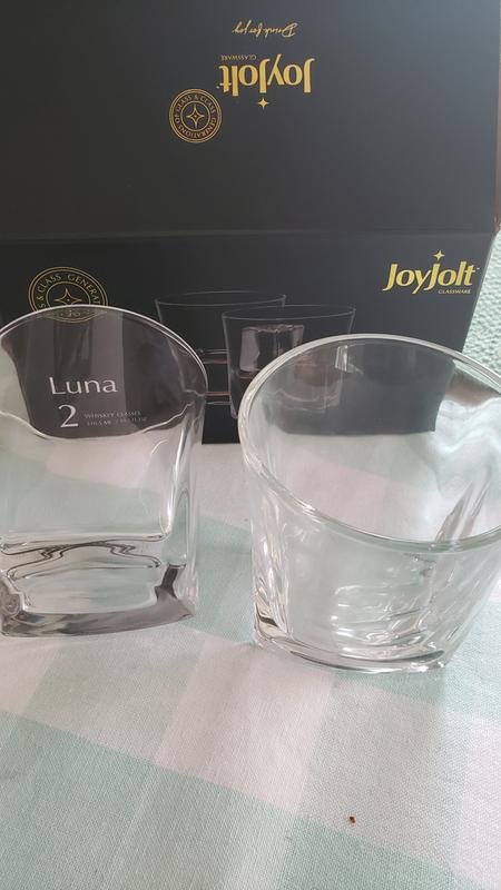 JoyJolt Set of (4) 10.5-oz Luna Crystal WhiskeyGlasses 